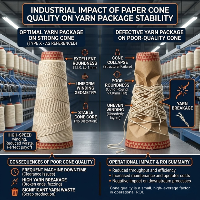 Why Paper Cone Quality Affects Yarn Breakage, Winding Stability and Mill Downtime