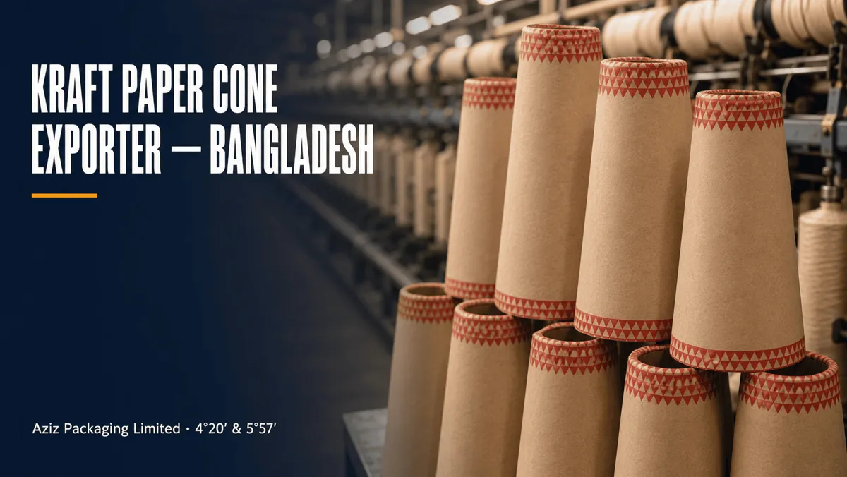 Kraft Paper Cone Exporter in Bangladesh: 4°20′ & 5°57′ Cones for Spinning Mills